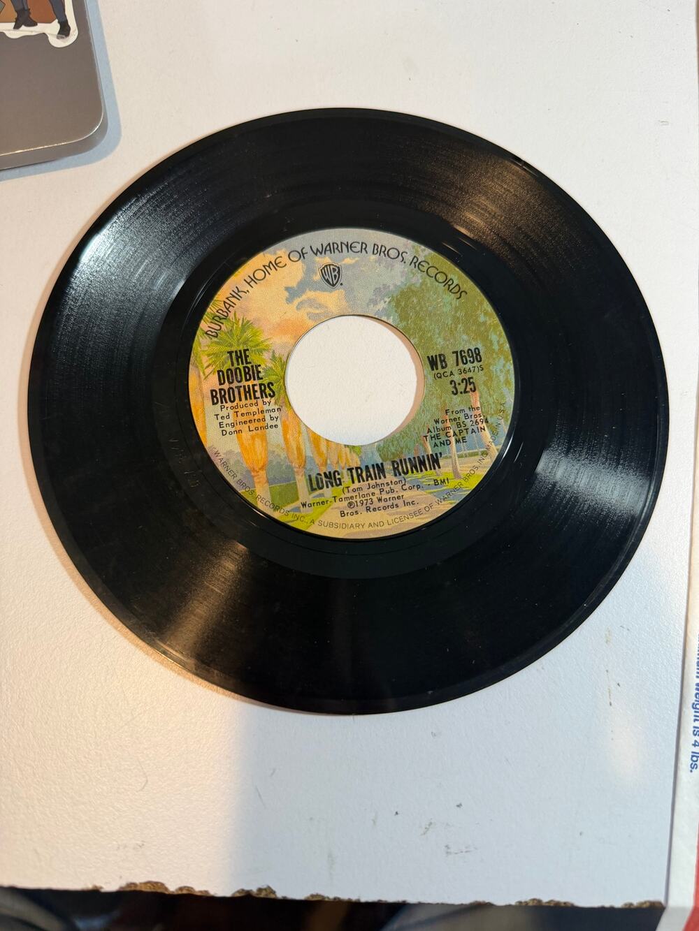 The Doobie Brothers Long Train Runnin' Without You 45 RPM Record WB 7698 Tested